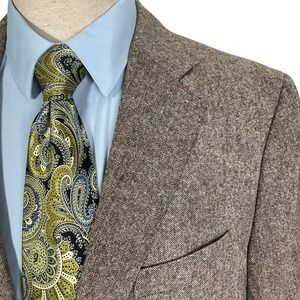 Oliver Wicks Sport Jacket Men 46S Brown Flecked Bottoli Wool Italy Blazer